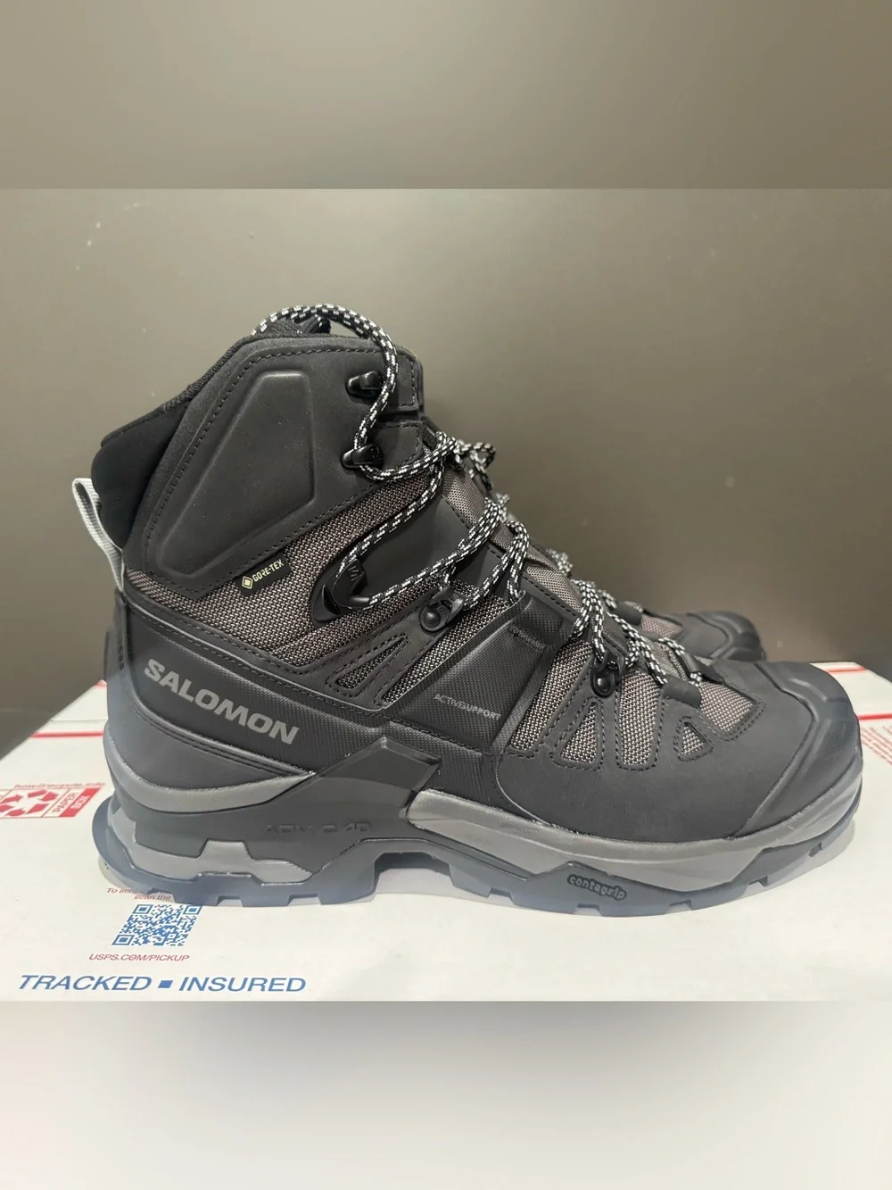 Salomon Quest 04 GTX GoreTex Hiking Boots Waterproof Mens Gray Black NEW